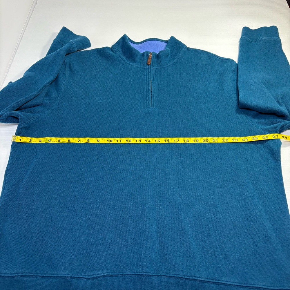 Lands' End Men's Blue Quarter Zip Pullover Sweater SzXXL Preppy Casual Staple - Picture 7 of 12